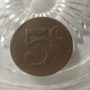 (FC-1098) old 5 Cent Trade Token